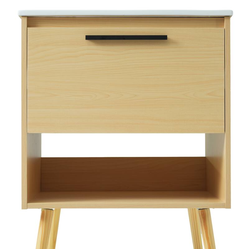 GDFStudio - Elias 24" Bathroom Vanity with Sink, Freestanding Cabinet with Drawer and Open Storage