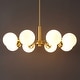 preview thumbnail 2 of 5, SAFAVIEH Lighting Prosie 8 Light 32" Chandelier - 32" x 32" x 19-49"- W/D/H