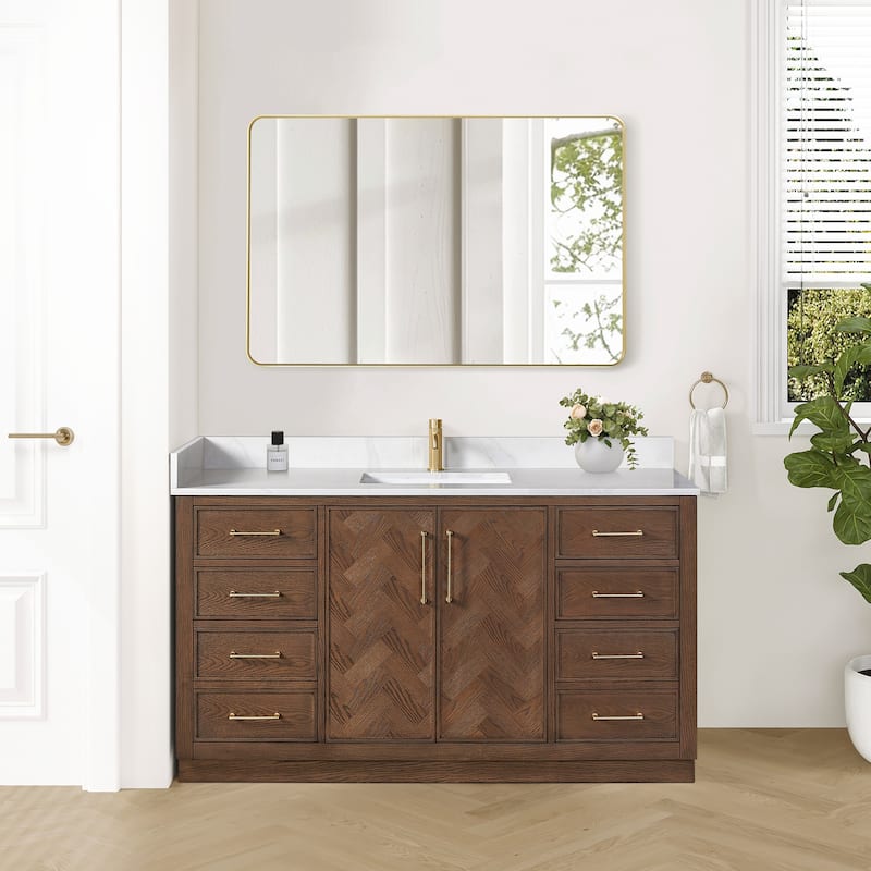 Jakarta Bath Vanity with Quartz Stone Top without Mirror