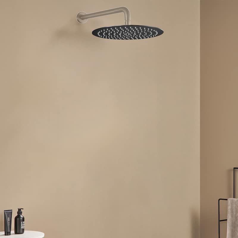 1-Spray Pattern with 2.5 GPM Round Ceiling Mount Rain Fixed Shower Head
