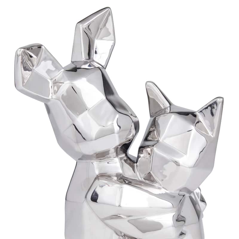 Porcelain Cubist Dog Sculpture - 8 x 5 x 12