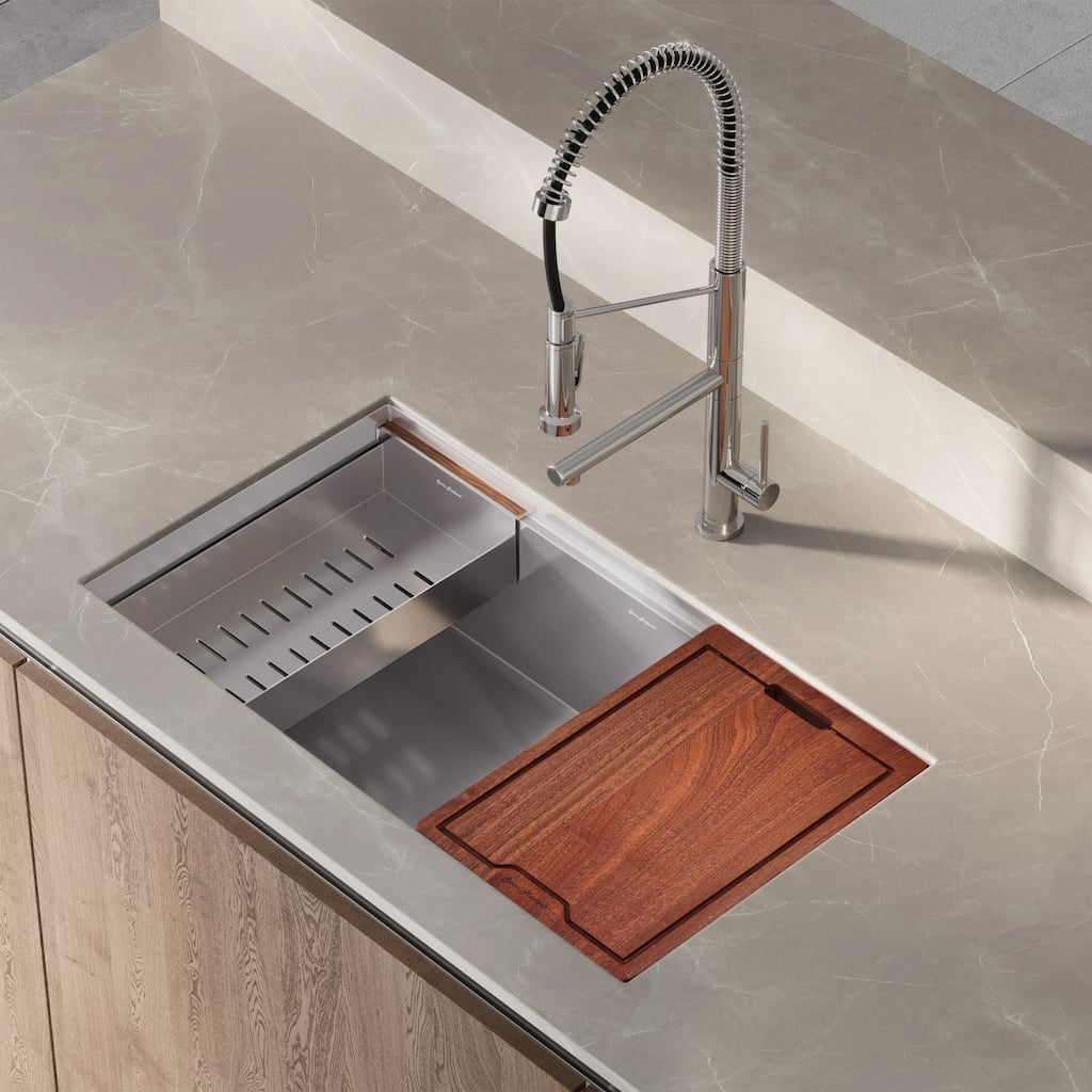 Rivage 33 x 19 Single Basin Undermount Kitchen Workstation Sink - 33 x 19