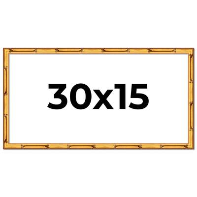 30x15 Frame Gold Bamboo Solid Wood Picture Frame | 1 Inch Moulding