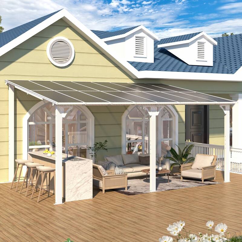 AECOJOY Wall Mounted Gazebos Pergola Gazebo Awnings for Backyard
