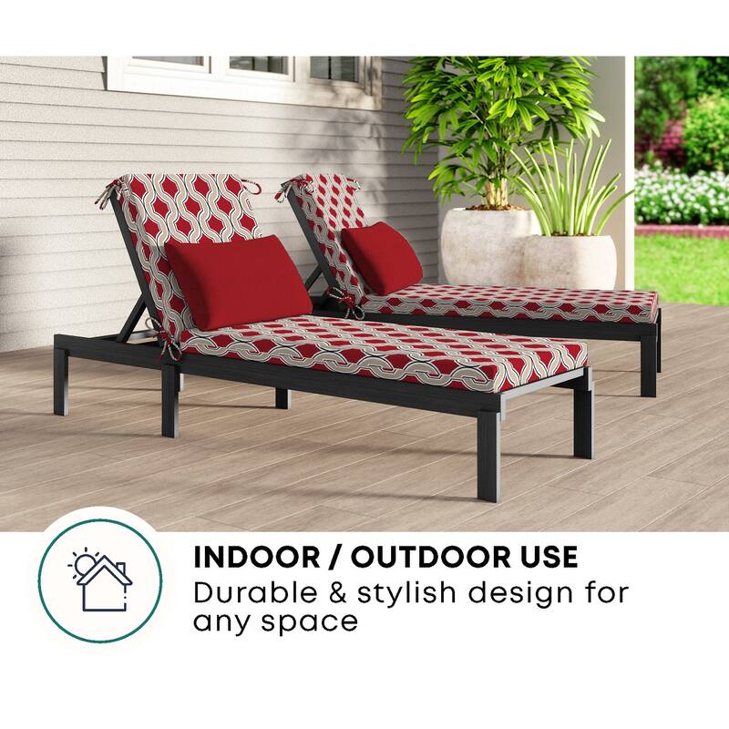 Textured Chaise Lounge Cushion - 22.5" wide x 70" long x 45" deep x 3.5" thick