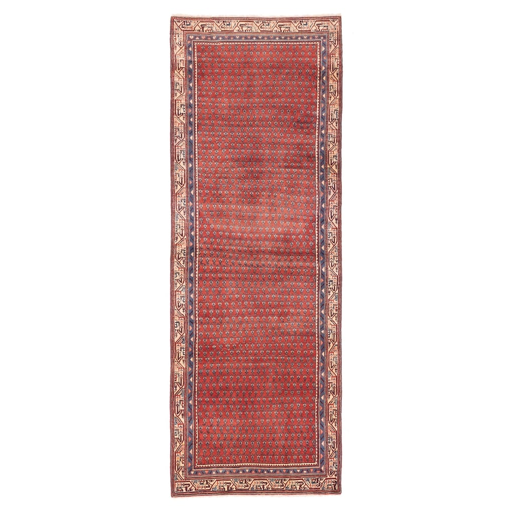 ECARPETGALLERY Hand-knotted Andelz Red Wool Rug - 3'4 x 9'7