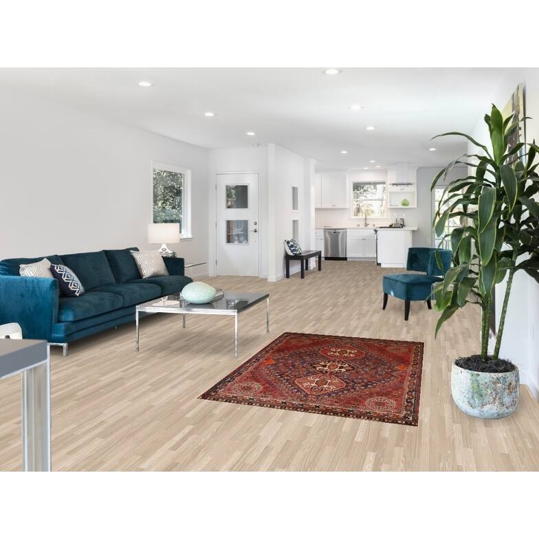 Hand Knotted Oriental 100% Wool Carpet Traditional Tribal Navy Blue & Blues Shiraz Area Rug - 5' 4'' X 3' 8''