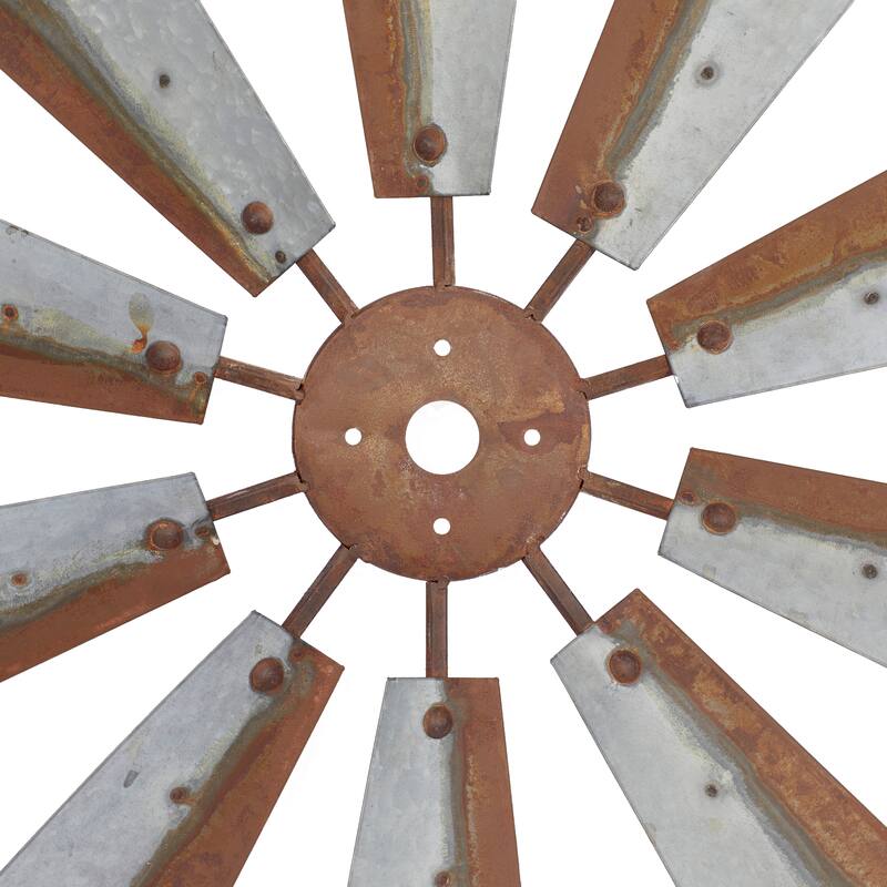 Brown Metal Indoor Outdoor Windmill Home Wall Decor