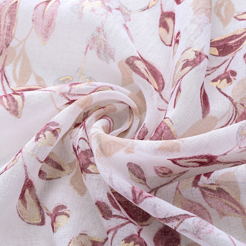 Taylor Leaves Metallic Window Curtain 84" or 95"