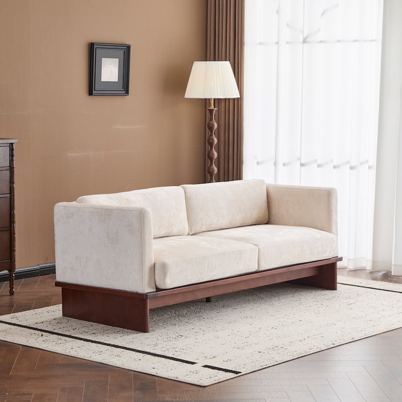 Christopher Knight Home - Luxe Modern Upholstered Sofa with Solid Wood Base