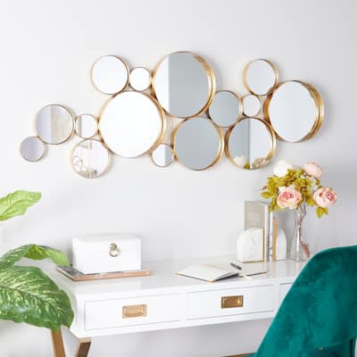 CosmoLiving by Cosmopolitan Gold Metal Bubble Cluster Room Wall Mirror