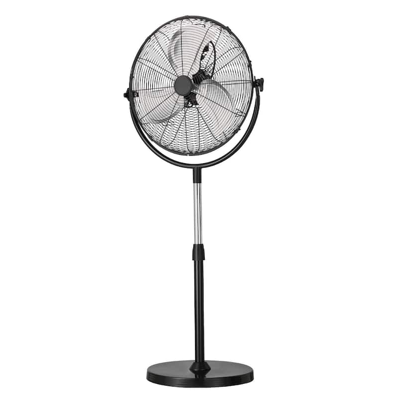 Black 65.62 ft Pedestal Fan with 3-Speed Adjustable Motor Air Delivery for Home and Office - 22.05” x 16.73” x 57.87”