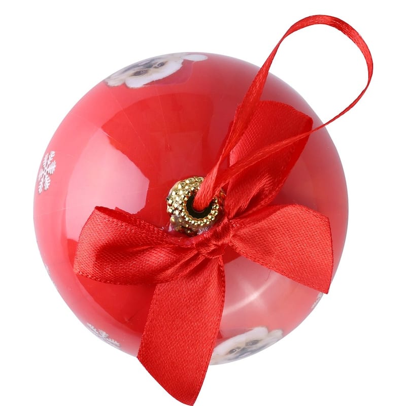 Pomeranian Puppy Dog Christmas Ball Ornament