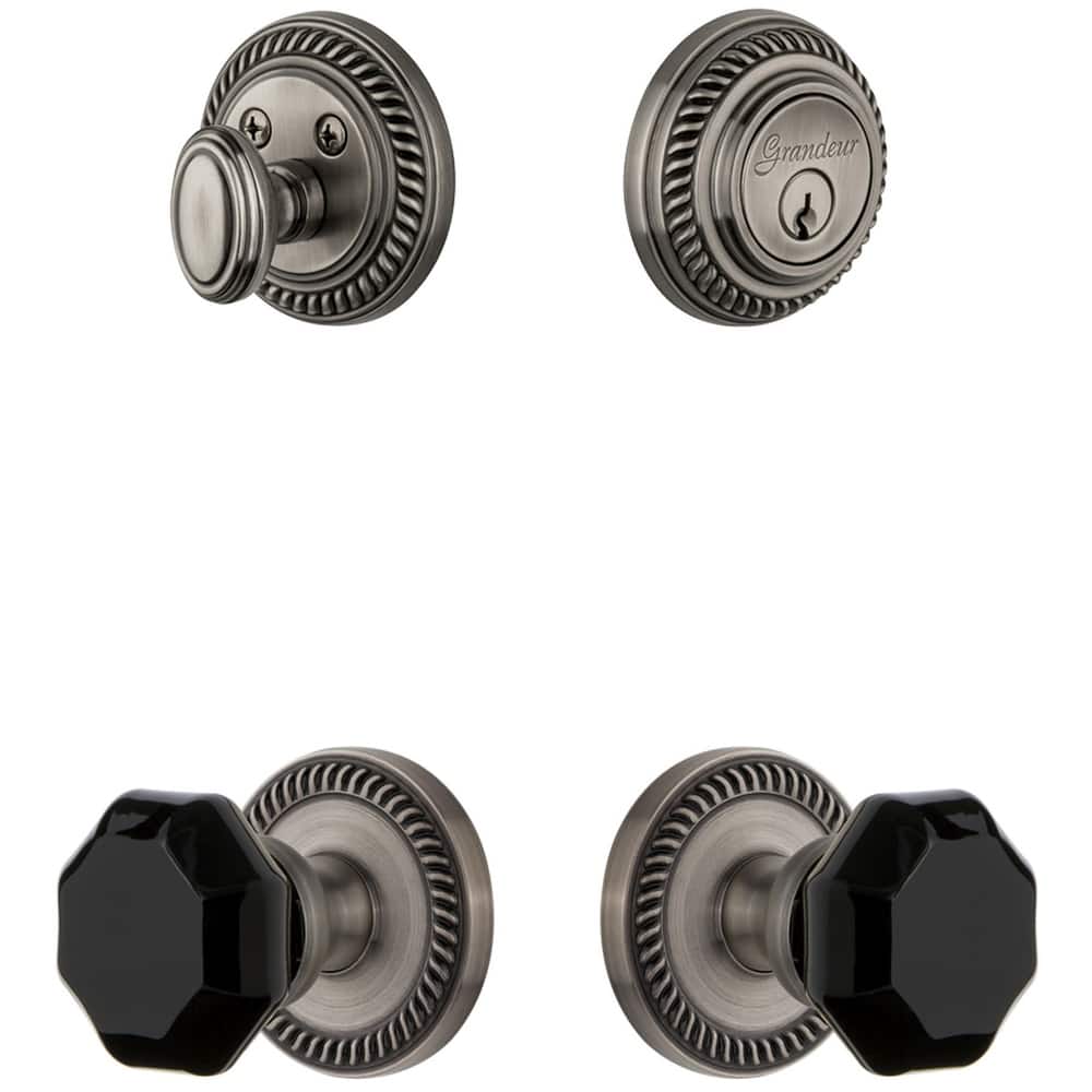 Grandeur Newport Solid Brass Rose Single Cylinder Keyed Entry Deadbolt