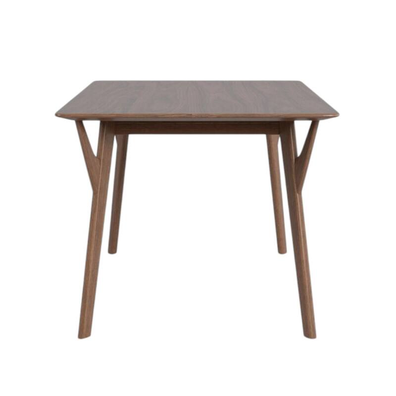 Rectangular Wooden Dining Table with Angled Legs in Walnut