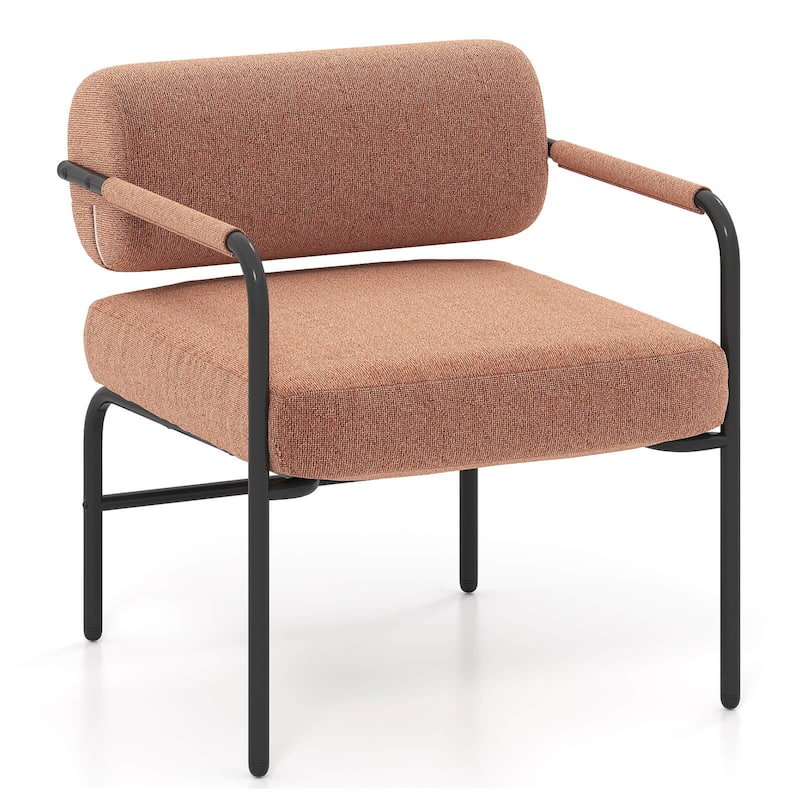 Costway 1/2 PCS Modern Velvet Upholstered Accent Chair with - 1 PCS