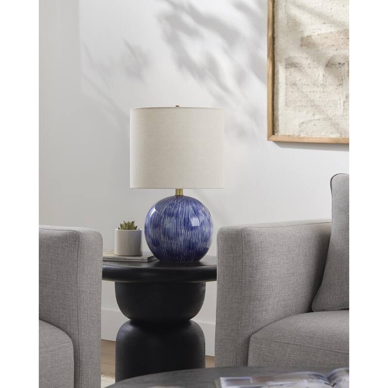 Livabliss Civago Traditional Accent Table Lamp - 20"H x 12"W x 12"D - Dark Blue