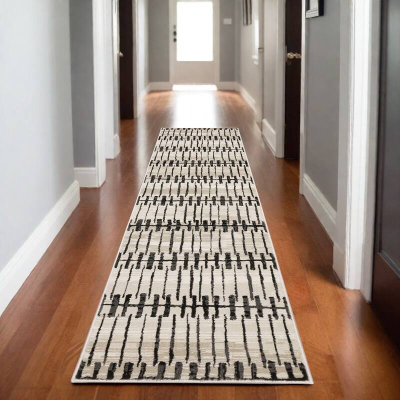 HomeRootsGeometric Modern Rectangle Area Rug - 90.55' X '26.77' X '0.39