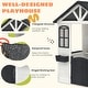 preview thumbnail 17 of 22, Kids Wooden Adventure Cottage Playhouse, Outdoor Playhouse with Functional Door, Windows, Service Station and Flower Pot Holders