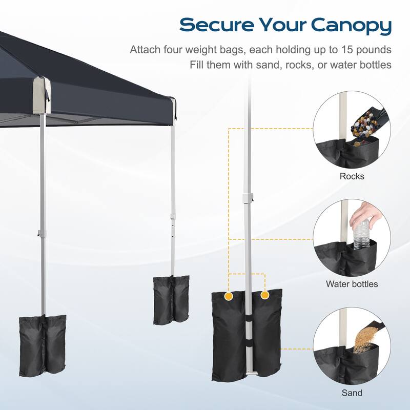 Aoodor 10' x 10' Outdoor Pop Up Canopy Tent, Commercial Instant Reinforce Canopy