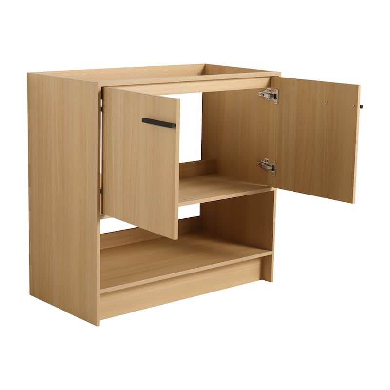 36" Bathroom Vanity, 2 Doors, Freestanding Bathroom Cabinet Vanity, Plywood (Excluding Sink)