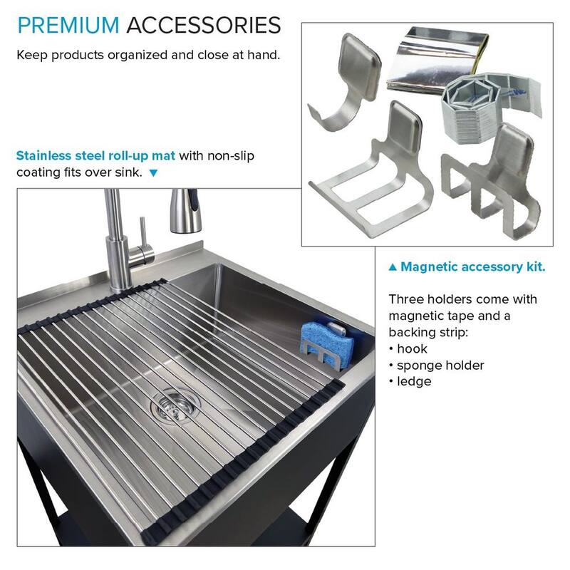 Transolid 24-in W x 22-in D x 35-in H Laundry Sink/Wash Stand All-in-One Kit - 24-in x 22-in