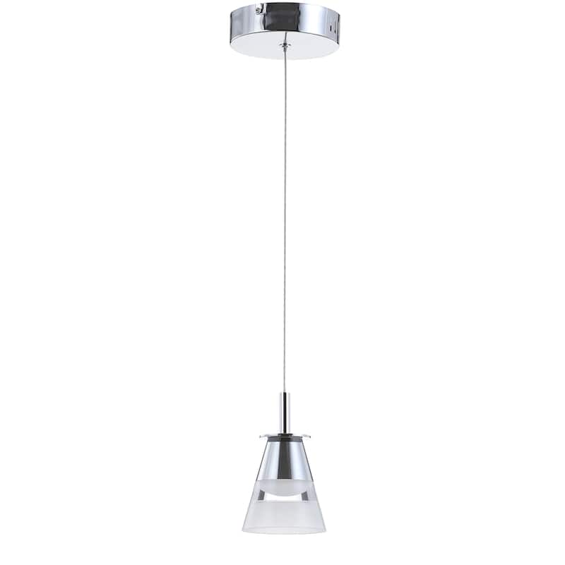 Orion 5" 1-Light Adjustable Metal Integrated LED Pendant, Chrome by JONATHAN Y