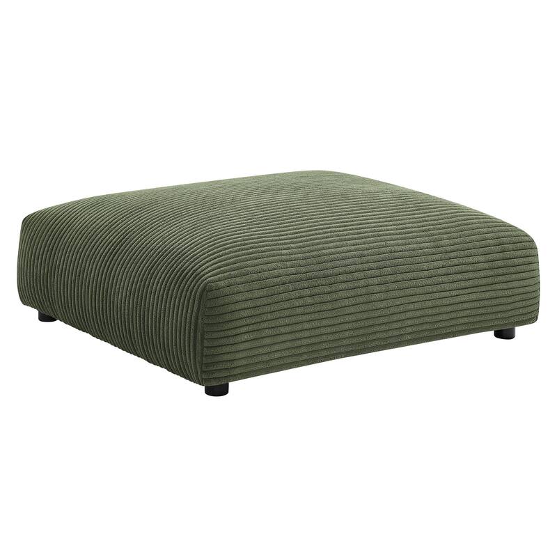Solace Modular Corduroy Upholstered Armless Loveseat and Ottoman Set