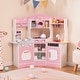preview thumbnail 3 of 6, Corner Wooden Play Kitchen with Lights and Sound Features - 41" x 12" x 37"