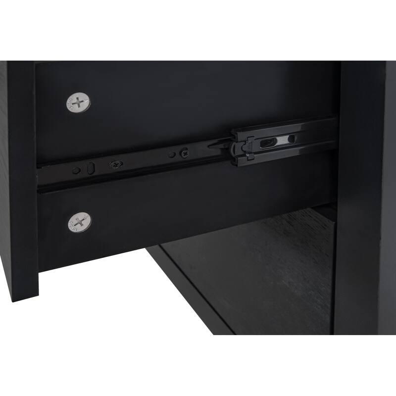 3-Drawer Storage Cabinet with Pine Legs & Metal Handles for Entryway or Bedroom Organization