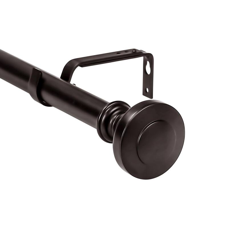 1-inch Diameter Semplice Adjustable Single Drapery Curtain Rod - 28"-48" - Bronze
