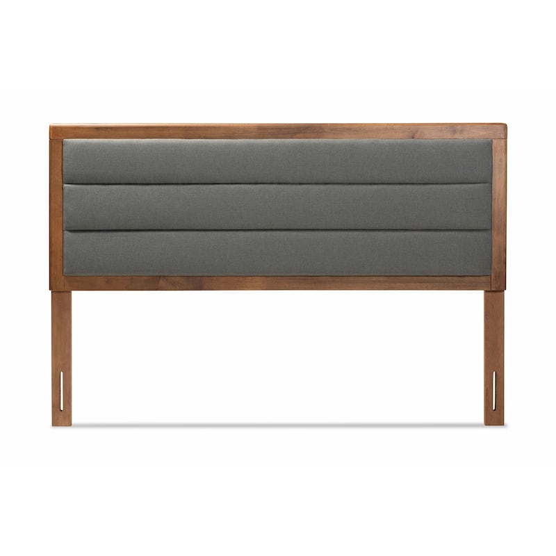 Upholstered Headboard Dark Grey Walnut Wood Bedroom Headboard