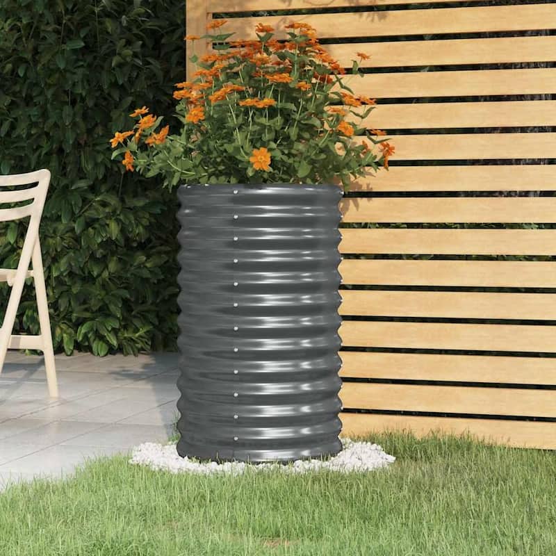 vidaXL Garden Planter Powder-coated Steel Raised Garden Bed Multi Colors/Sizes - 15.7" x 26.8" - Anthracite