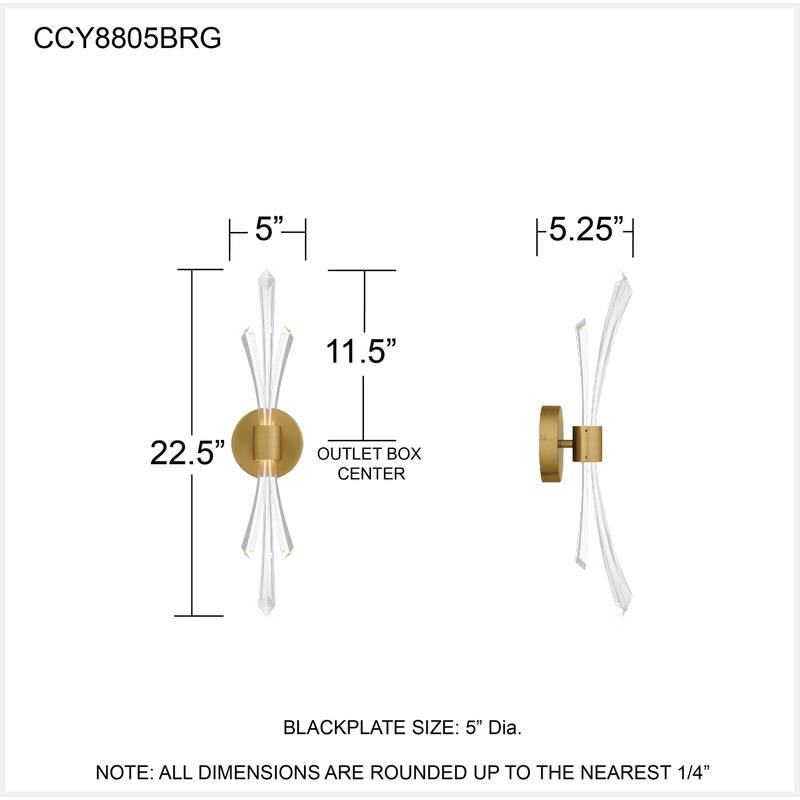 Cecily Integrated LED Brushed Gold Wall Sconce