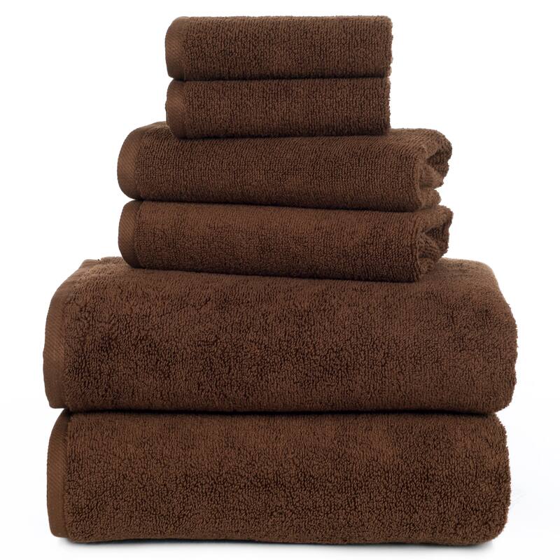 6PC Towel Set - Cotton Bathroom Accessories with 2 Bath Towels, 2 Hand Towels, and 2 Washcloths by Windsor Home
