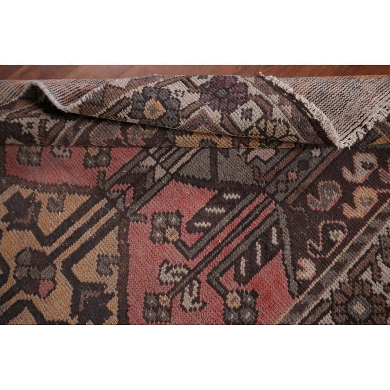 Distressed Bakhtiari Persian Runner Rug Handmade Wool Carpet - 3'5" x 10'0"