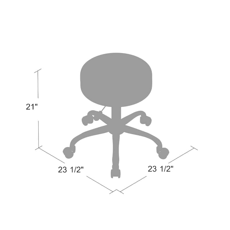 Fea Medical Swivel Stool, Round Gray Padded Seat, Rolling Chrome Base