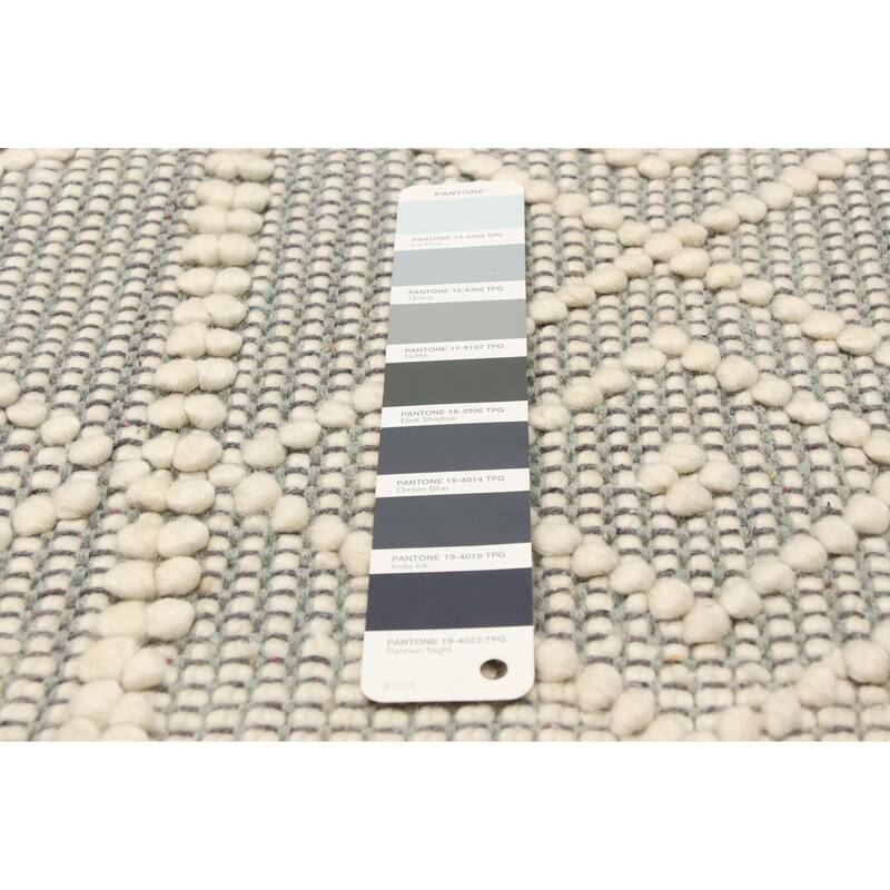 ECARPETGALLERY Braid weave Sienna Grey Wool Rug - 4'11 x 7'11