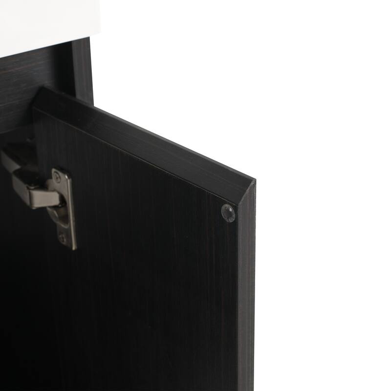 24-Inch Floating Bathroom Vanity with Thick Edge Resin Sink and Soft-Close Doors for Compact Spaces