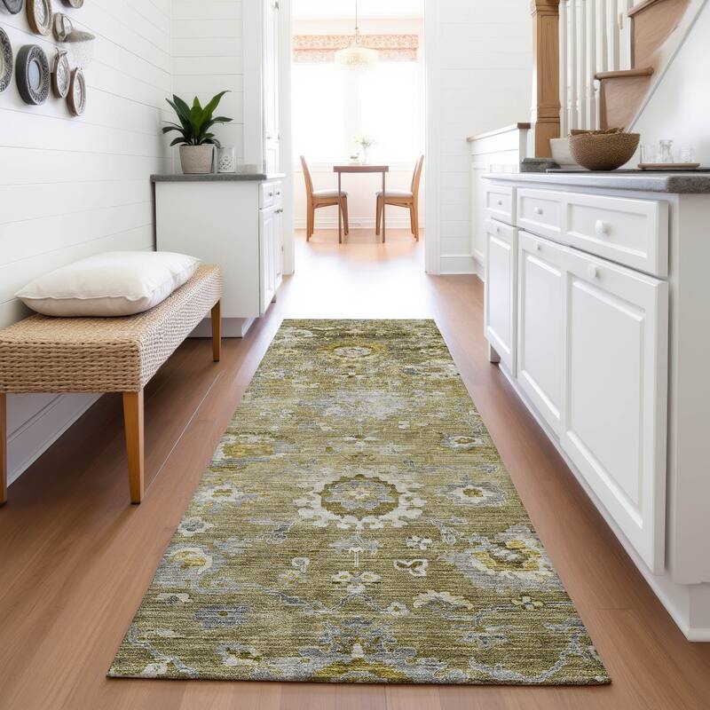 Premium Washable Super Soft Traditional Vintage Mayfield Rug - Brown - 2'3" x 7'6"