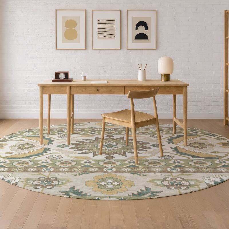 Machine Washable Indoor/ Outdoor Traditional Aspen Chantille Rug