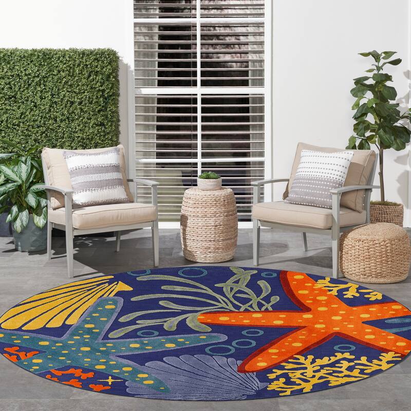 Nourison Aloha Coastal Starfish Indoor/Outdoor Area Rug