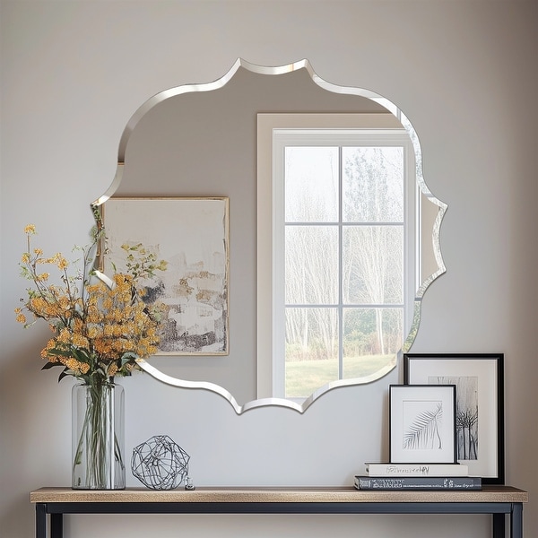Irregular Bathroom Mirror Firm Wall Mount Vanity Mirror w/Beveled
