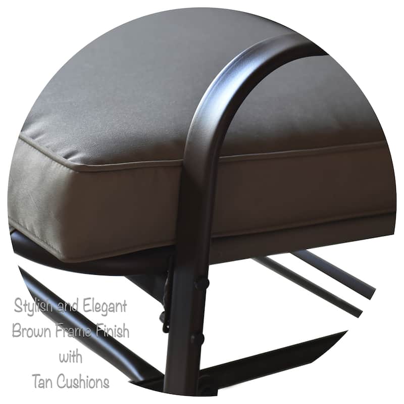Tolentino 2-Person Brown Outdoor Loveseat Glider