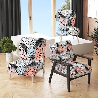 Black and white sales floral accent chair