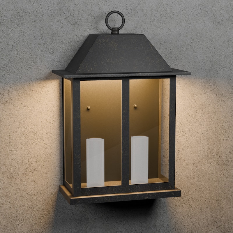 Black Modern Integrated LED Indoor/Outdoor Wall Lantern Sconce