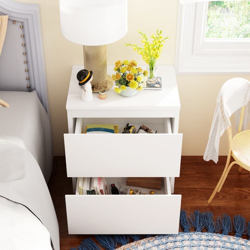 18.9'' Tall 15.7"W 2 - Drawer Nightstand Chest End Table