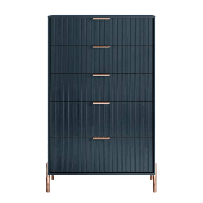 Modern 30" 5-Drawer Chest with Metal Handles