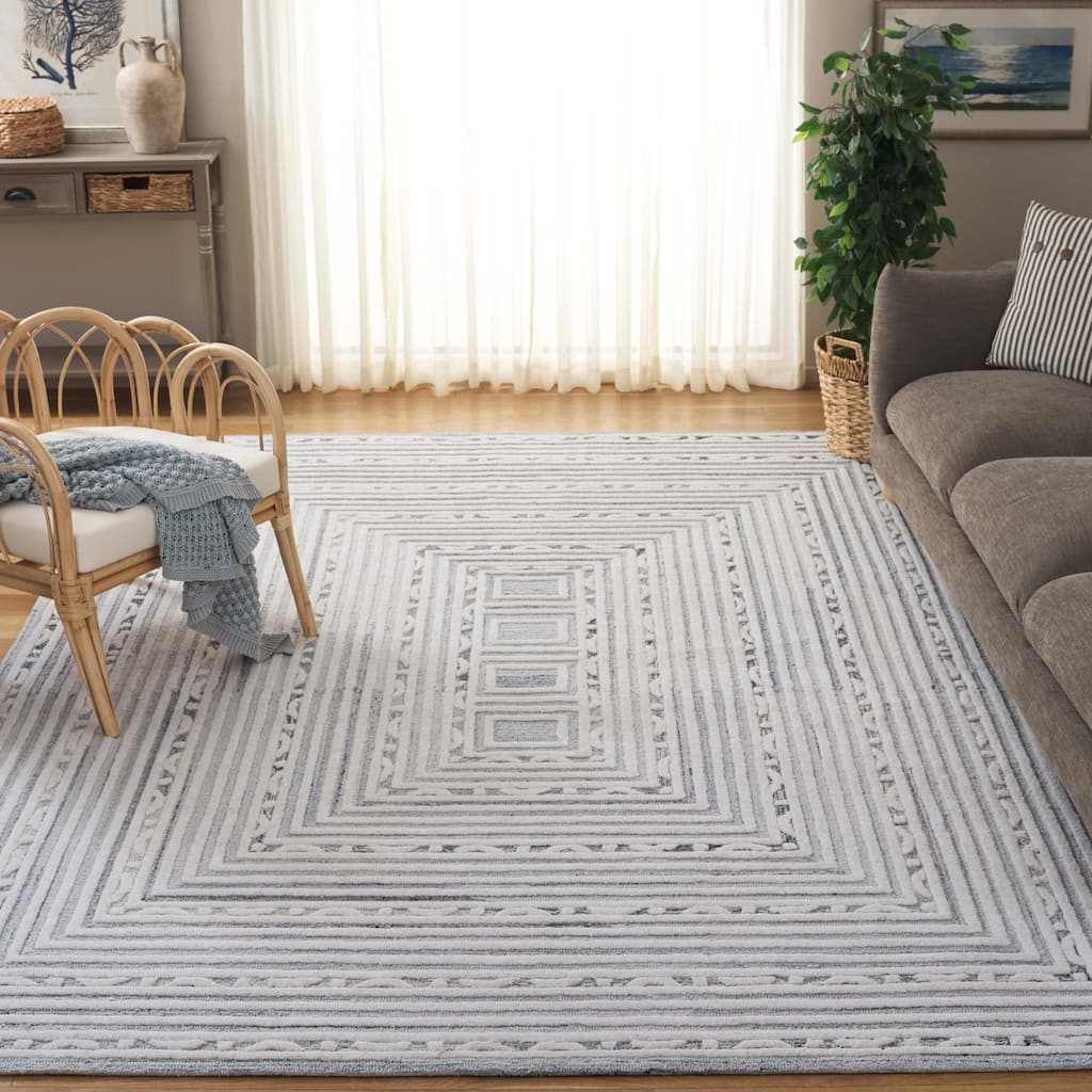 SAFAVIEH Handmade Ebony Zoitchka Modern & Contemporary Wool Rug