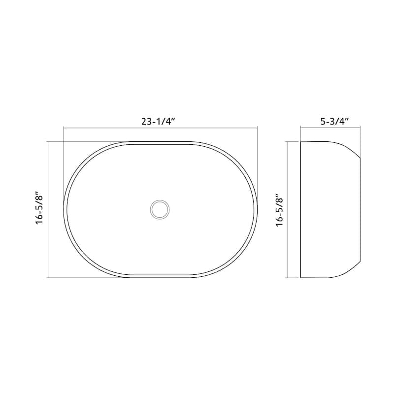 Dowell Ceramic Vessel Sink - Oval